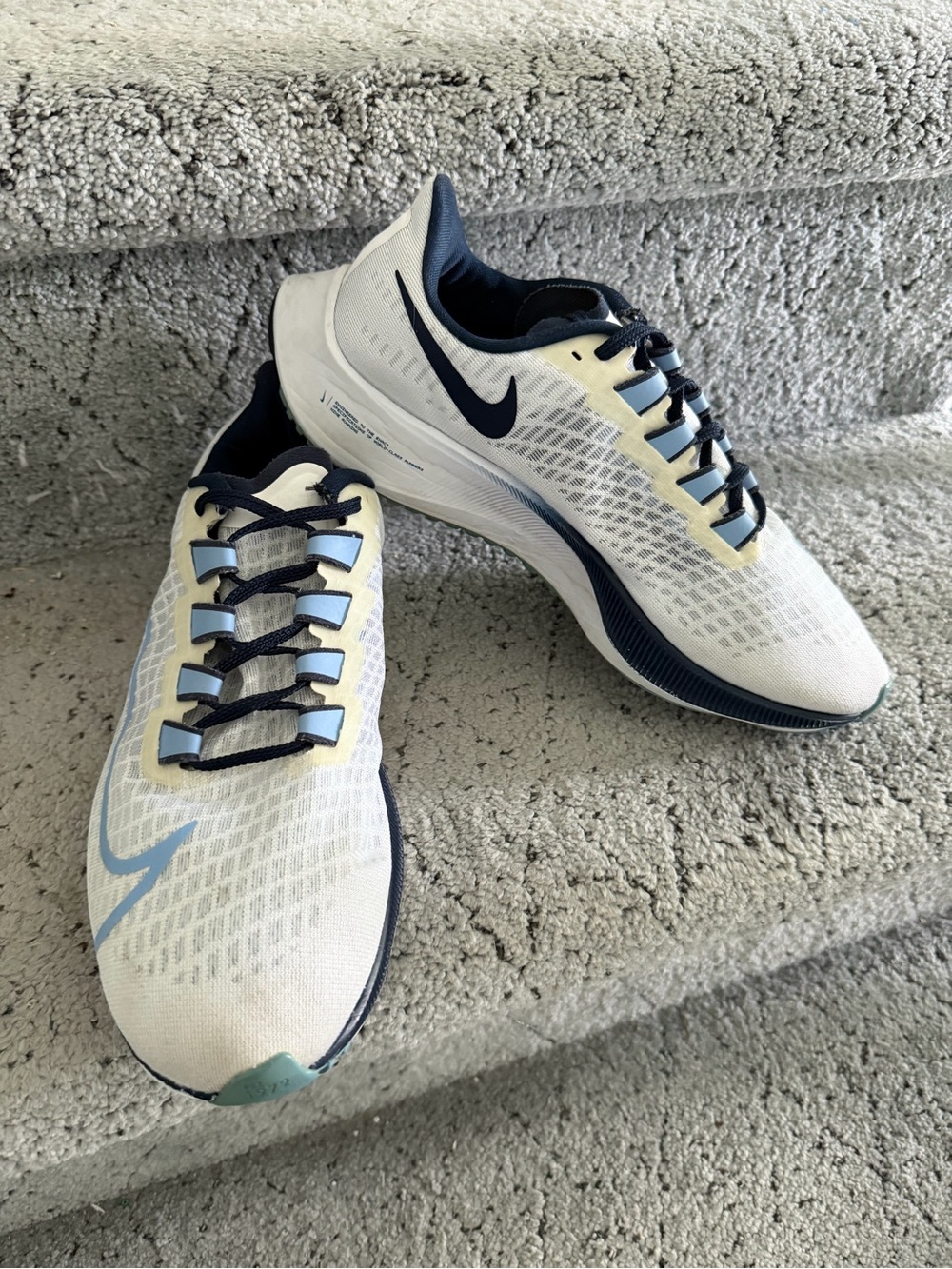 Nike Men’s White and Navy Athletic Running Shoes
